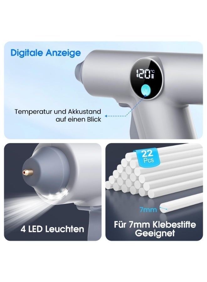 أوشيما بندقية الغراء الساخنة ، التدفئة السريعة اللاسلكية مع 22 قطعة من عصا الغراء الساخنة ، 7 مم ، شحن النوع C للهدايا ، المدرسة ، DIY ، الحرف اليدوية والإصلاحات في المنزل والمكتب ، الأسلحة الحرف اليدوية / الفنون DIY / البطاقة / البلاستيك / الخشب - Image 4